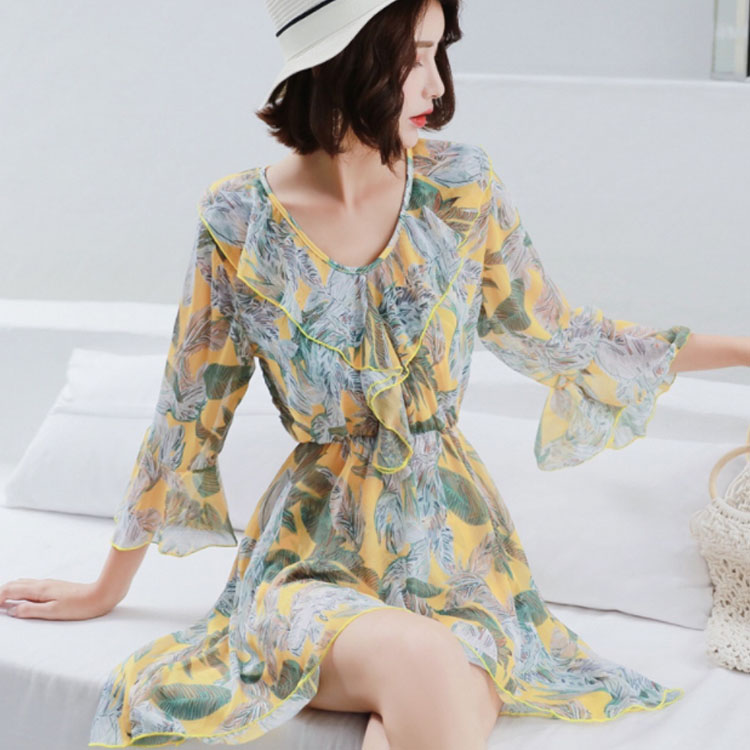 Minana 送料無料 ワンピース水着 水着 3点セット レディース水着 ビキニ ビキニ水着 タンキニ水着 みずぎ ミズギ 水着 女性用 体型カバー 総柄 旅行 おしゃれ 可愛い 代 30代 40代 ボタニカル柄 フリル