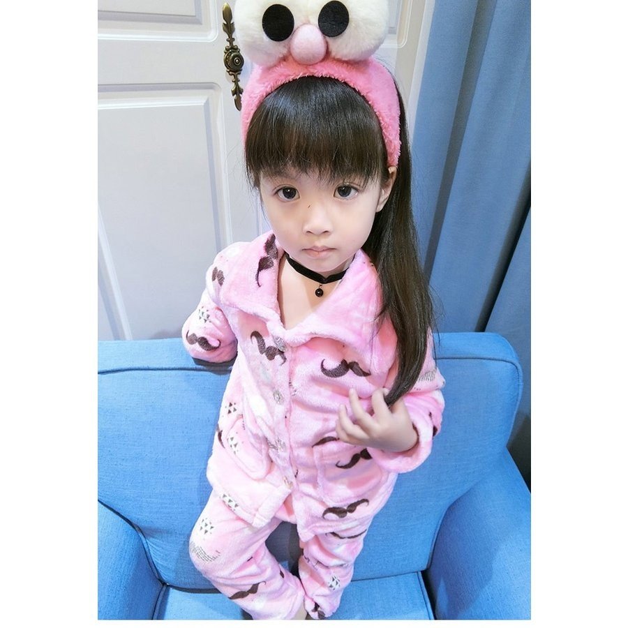 Minana 2点セット パジャマ 上下セット ルームウェア 女の子 秋冬 部屋着 キッズパジャマ 可愛い 子供 もこもこ 厚手 子供服 送料無料