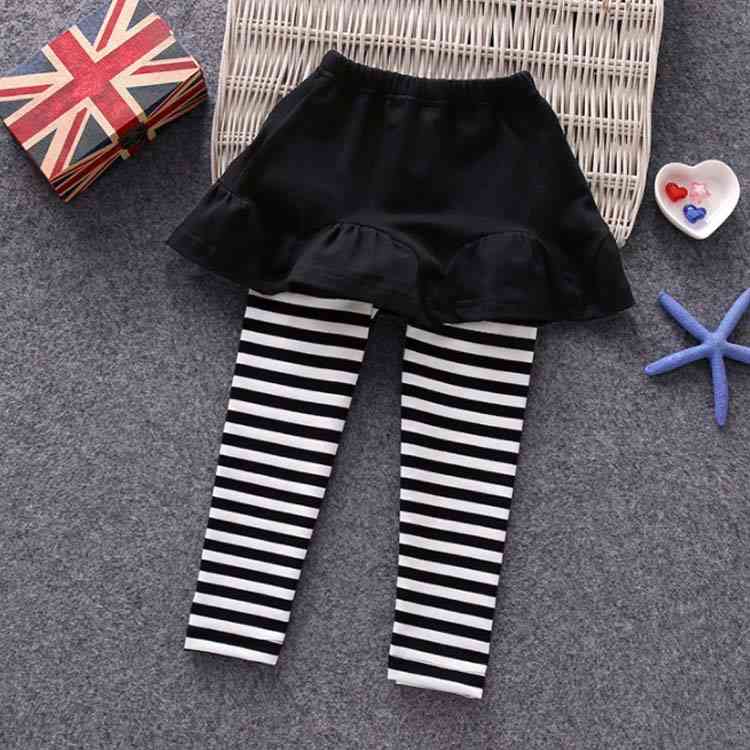 Minana 送料無料 スカート付きレギンス スパッツ レギパン フレア 女の子 キッズ 赤ちゃん レギンス付きスカート ボーダー リボン 可愛い 保育園 幼稚園 小学生 スウェット 春秋 冬 ベビー レギンス お洒落 キレイめ 10分丈