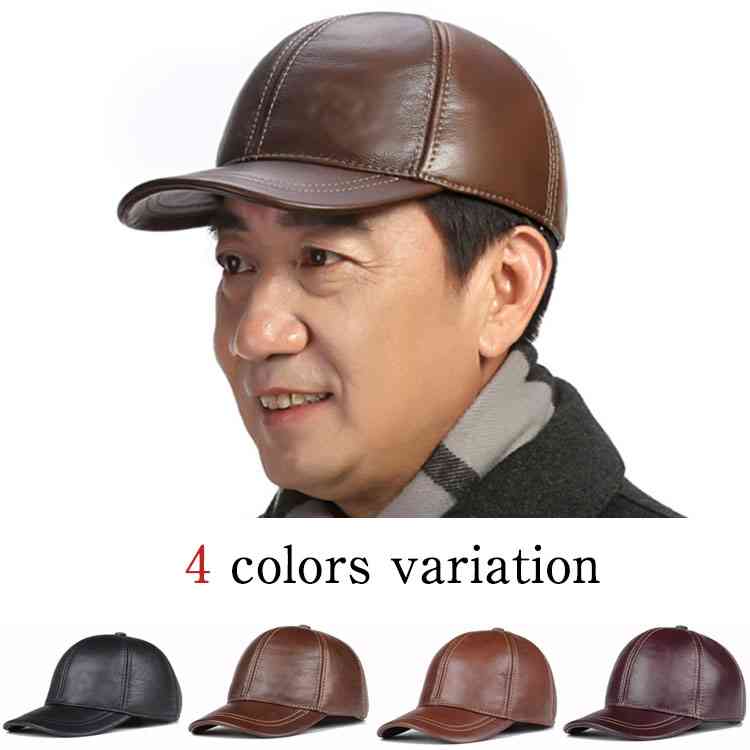 Minana 野球帽 ワークキャップ メンズファッション メンズキャップ 帽子 防寒 本革 ツバ付き レザー スポーツ 自転車 アウトドア 秋冬新作