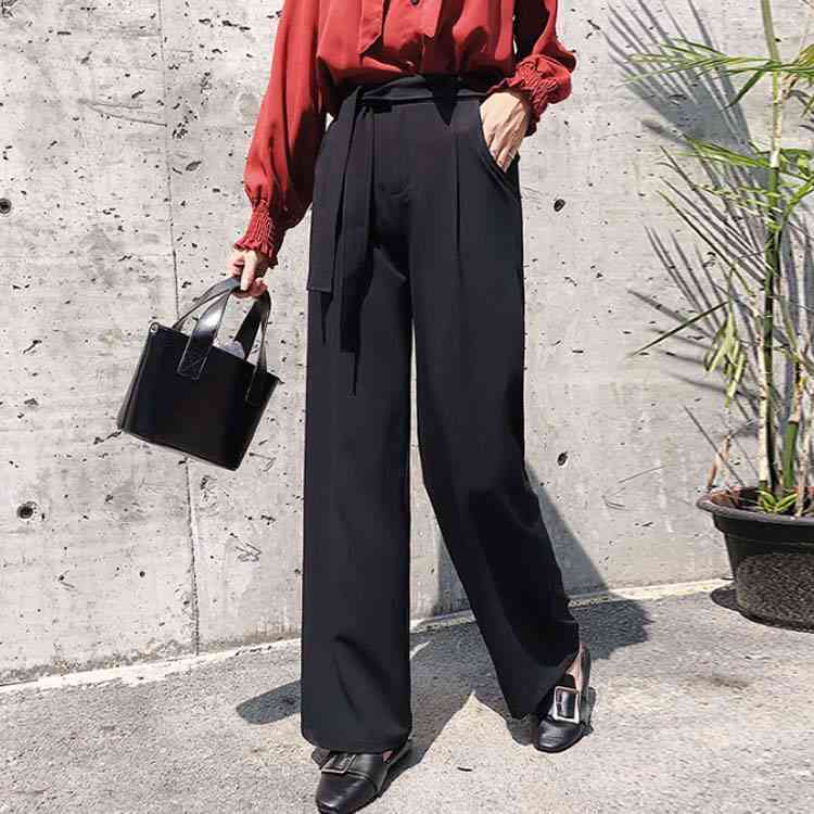 Minana ワイドパンツ レディース ガウチョパンツ ロング丈 マキシ丈 パンツスーツ ワイド 体型カバー ウエストゴム 無地 黒パンツ 秋 冬 コーデ 着痩せ 30代 40代