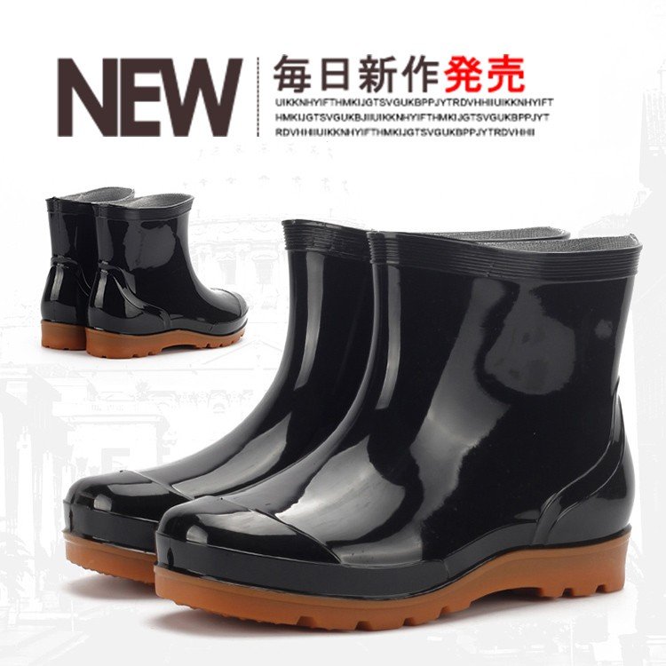 Minana メンズショートブーツショートレインブーツレインシューズ梅雨防水靴シューズ雨靴ラバーブーツラバーシューズ防水雨具雨の日防滑