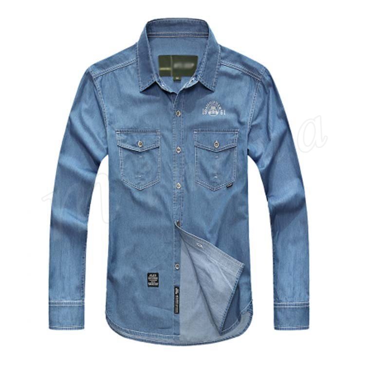 Minana デニムシャツ ミリタリーシャツ メンズ 長袖 シャツ