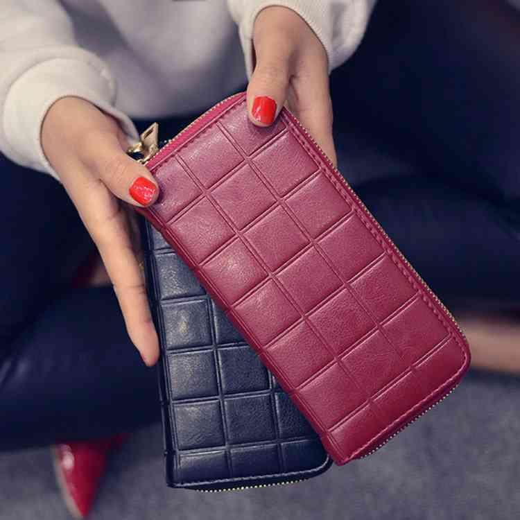 Minana 長財布 レディース 使いやすい ウォレット フェイクレザー かっこいい シンプル カード 多収納 ブラック 黒