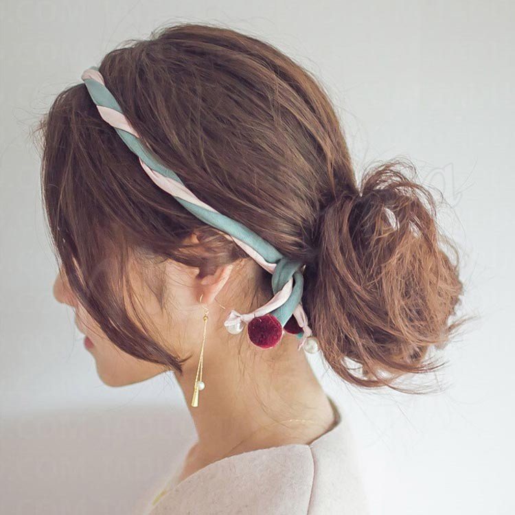 Minana フラワー ヘッドバンド 髪飾り パール ヘアバンド ロング カチューム ヘアアクセサリー レディース 小物 ファッション雑貨 ギフト パーティ