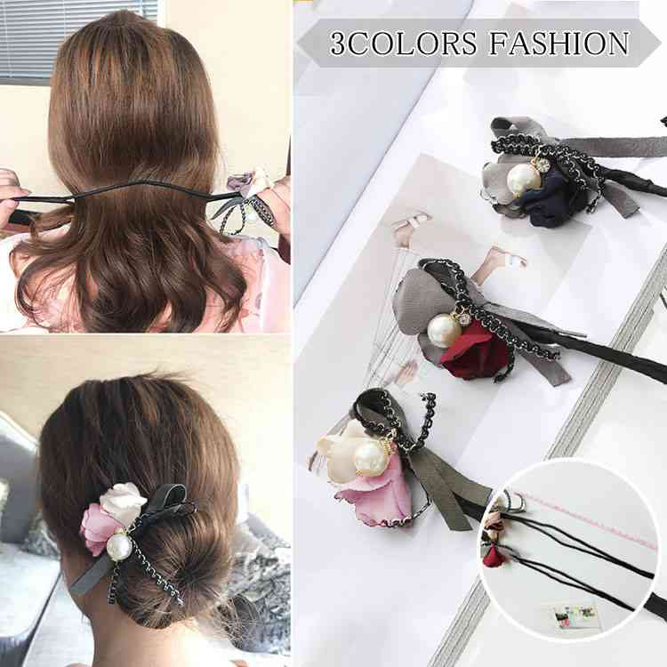 Minana ヘアアレンジ 編みこみ 髪 おだんご ヘアアレンジ ヘアバンド ヘアまとめ 補助 髪飾り 髪用グッズ ヘアメイク 髪型 アレンジ