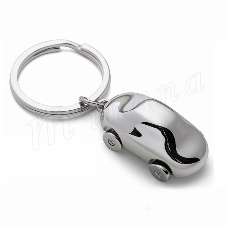 Minana キーホルダー かっこいい 自動車 シルバー 亜鉛合金 メタル製 リング キーホルダー
