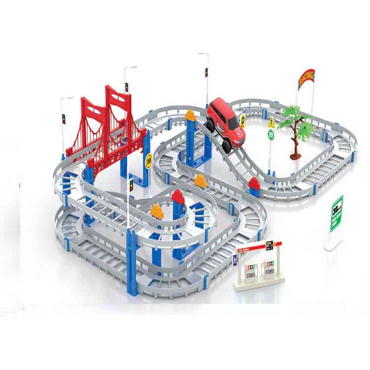 Minana 車 レール 電動 ミニカー セット 子供 おもちゃ 知育玩具 キッズ