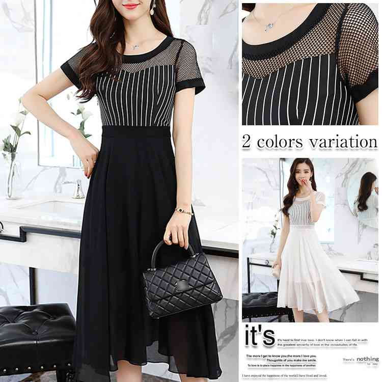 Minana ワンピース レディース 膝丈 ワンピース 夏 ワンピース Aライン ワンピース 通勤 ドレス ワンピ ワンピース レディース ワンピース