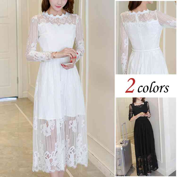 Minana マキシワンピース シフォンワンピース ドレス マキシ丈ワンピース 通勤 結婚式 白 ホワイト 春 ロング マキシワンピ ワンピース レディース