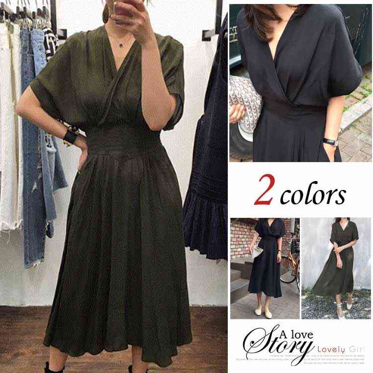 Minana ワンピース レディース マキシワンピース 春夏 半袖ワンピース ヴィンテージ ロング マキシワンピ 大人 オシャレ ヘップバーン風 新作