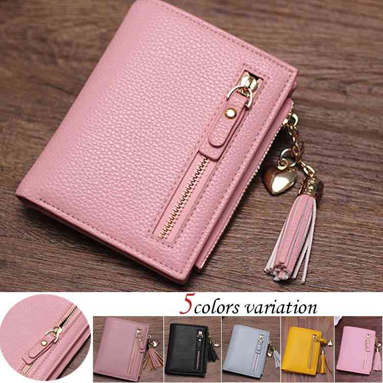 Minana 二つ折りミニ財布 可愛い 薄手サイフ 小銭入れ お札入れ カード入れ ファッション シンプル プレゼント ギフト おしゃれ 5色お選び