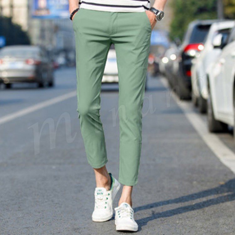 Minana メンズ チノパン ストレッチ スキニーパンツ テーパードパンツ 細身 ９分丈 男性用 紳士 ビジネス スリム美脚 シンプル