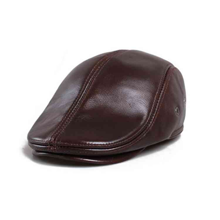 Minana 帽子 ハンチング帽 帽子 耳あて付 メンズファッション 本革 レザー メンズキャップ