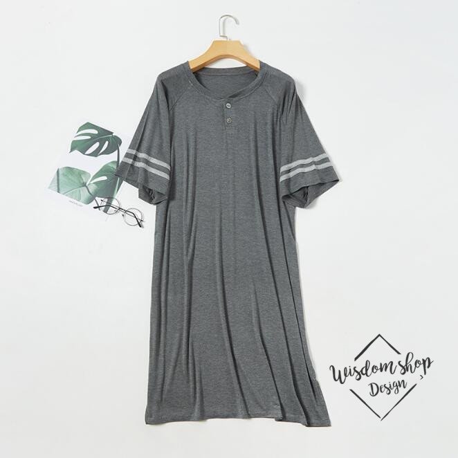 Minana スリーパー パジャマ ネグリジェ スリーパー半袖 綿メンズ紳士シャツワンピース 男女兼用スリーパーパジャマ ホテルパジャマ ワンピース