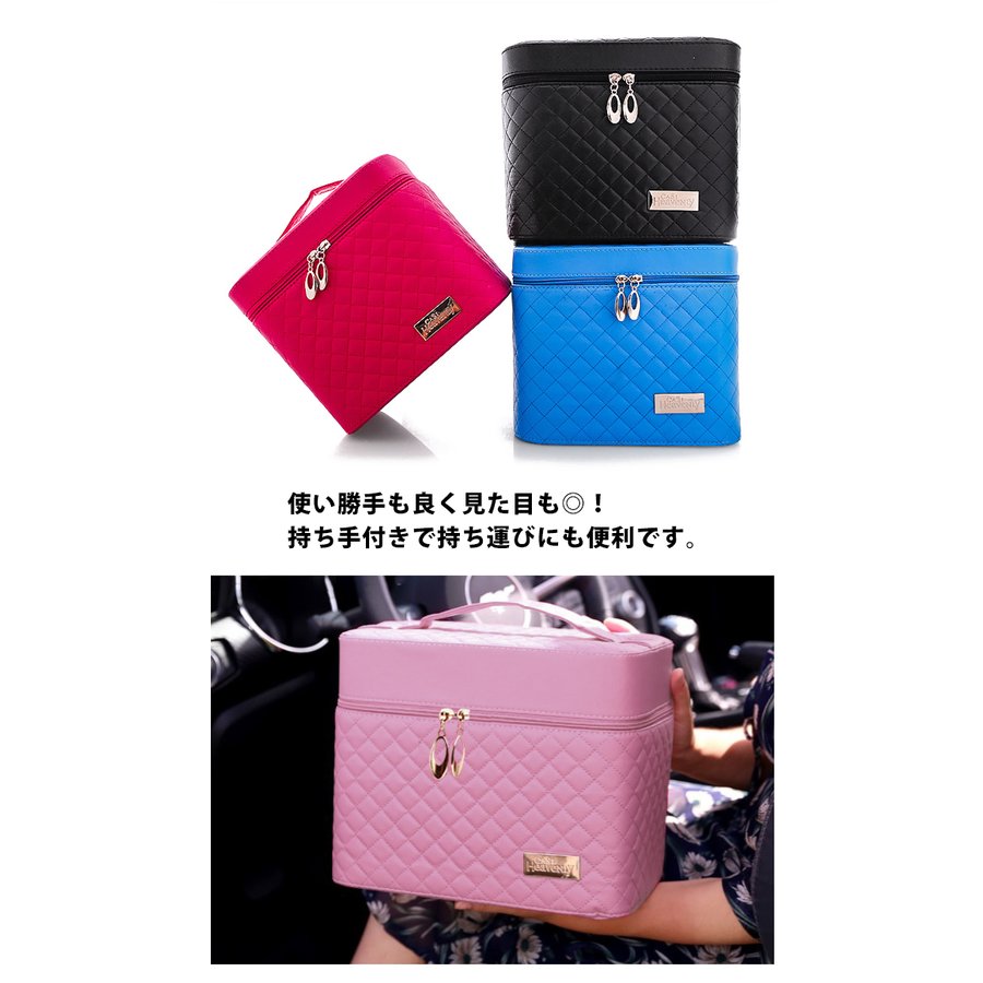 Minana メイクボックス メイクケース バニティ バニティケース バッグ 裁縫箱 ネイル かわいい コスメ収納 Prc13