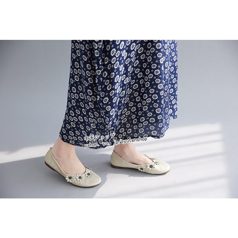 Minana ゆるワンピース 春夏 レディース 40代 長袖 おしゃれ ロングワンピース 花柄 ゆったり 体型カバー 大きいサイズワンピース お出かけ リラックス感 ミモレ丈