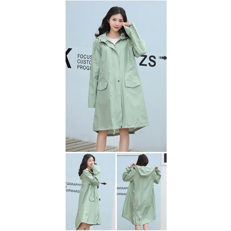 Minana レインコート レディース レインウェア かっぱ 雨具 Aライン ロング丈 自転車 通勤 通学 おしゃれ 可愛い