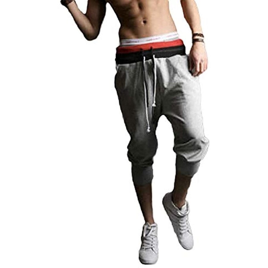 Minana M トレーニング ストリート系 メンズ グレー パンツ ハーフ丈