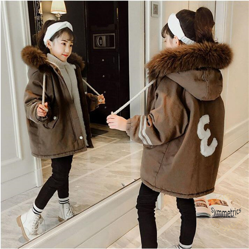 ボアコートキッズ子供服アウター女の子無地冬服厚手トップスコート 