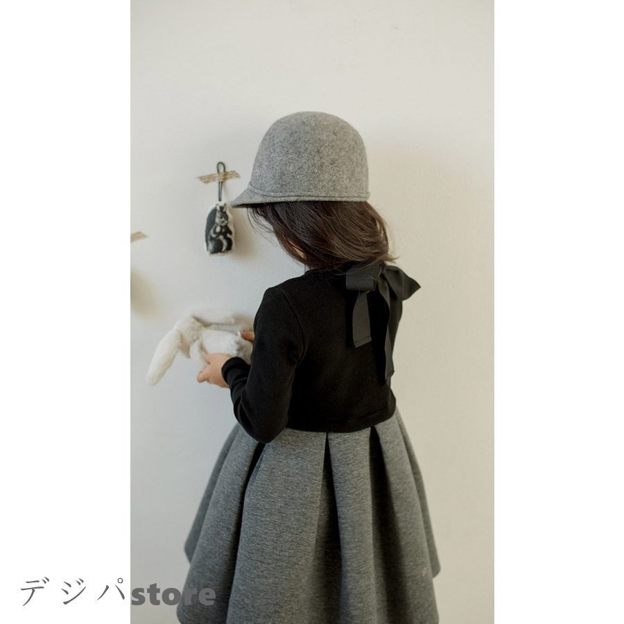 Minana 韓国子供服 ドレス 長袖ワンピース 子供ドレス 裏起毛 ワンピースドレス 発表会 演奏会 入園式 卒園式 入学式 パーティ こどもドレス フォーマル 110 160cm