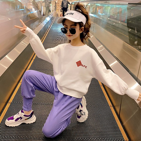 Minana ジャージ キッズ 女子 上下 長袖 春秋 子供服 セットアップ トップス Tシャツ ロングパンツ 長ズボン ジュニア スポーツウェア 韓国子供服 可愛い おしゃれ 新品