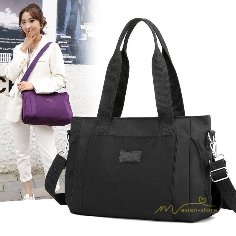 Minana トートバッグ ショルダーバッグ レディース 軽量 小さめ 肩掛け 斜め掛けバッグ 2way 通勤 通学 収納 ナイロン マザーズバッグ オシャレ プレゼント 便利 6色