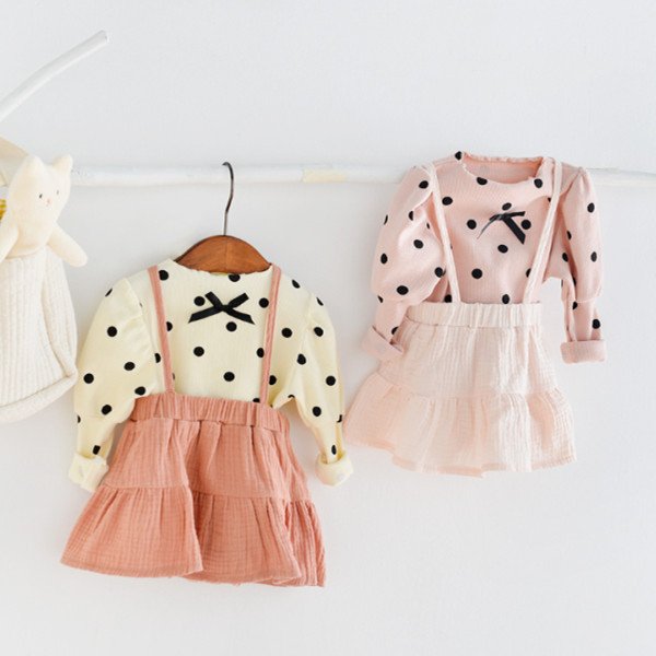 Minana サスペンダースカート 赤ちゃん ベビー 春服 新作 可愛い お姫様風 女の子 ボトムス スカート 無地 オシャレ コーデ 韓国子供服 新生児用 お出かけ 2色