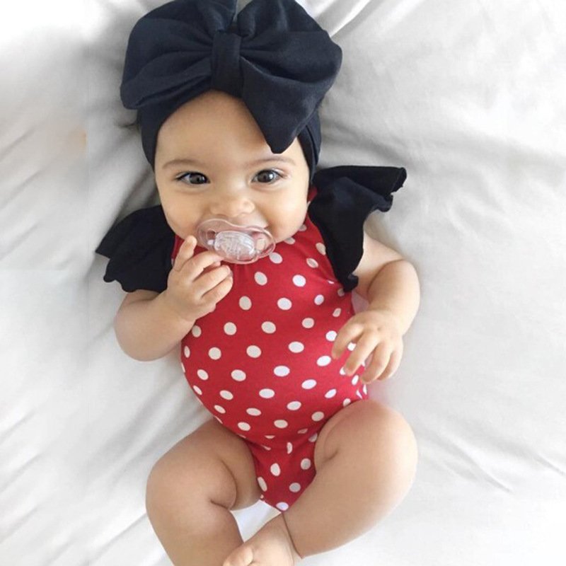 Minana ロンパース カバーオール 子供服 ベビー キッズ 赤ちゃん 女の子 ラウンドネック フリル袖 星柄 スター ドット柄 花柄 ひまわり プリント 股スナ