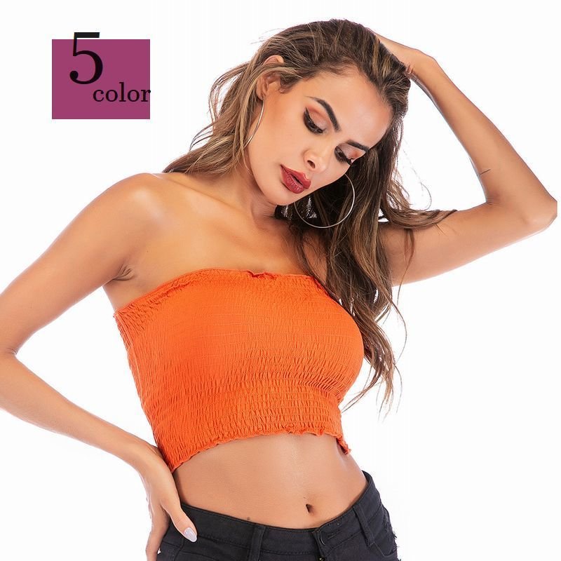 Minana ベアトップ チューブトップ レディース 女性用 トップス インナー 無地 シャーリング 肩出し シンプル メロウフリル 肩見せ 透け防止