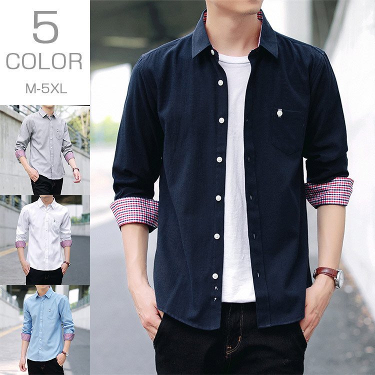 Minana カジュアルシャツ 長袖シャツ メンズ おしゃれ シャツ 春夏 長袖 トップス 長袖 夏服 メンズファッション