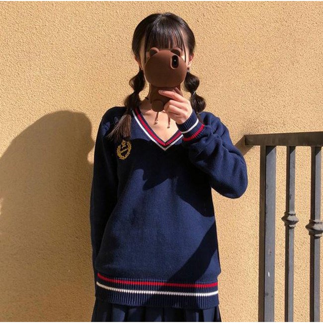 Minana セーター スクールカーディガン スクールニット レディース メンズ 女子 セーター ニット Vネック Vセーター ユニセックス 高校生 入学式 通学