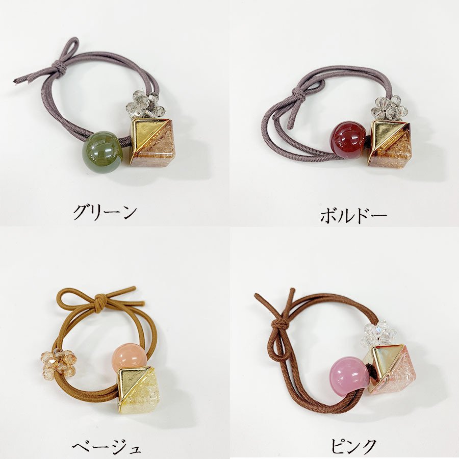 Minana クリスタルヘアゴム キャンデー色 ヘアアクセサリー おしゃれ かわいい キッズ 髪飾り パーティー飾り 透かし ヘアバンド メール便送料無料