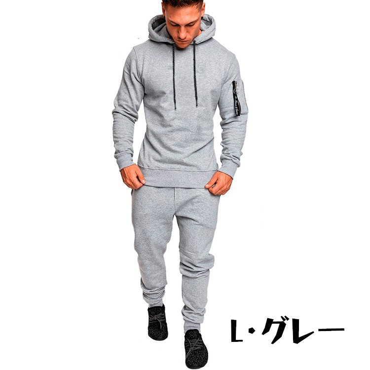 Minana スウェット上下 メンズ上下セット ジャージ パーカー パンツ 普段着 部屋着 スポーツウェア 無地 カモフラ 迷彩 フード付き