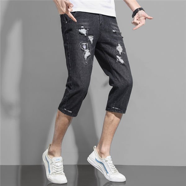 Minana クロップドパンツ メンズ ショートパンツ メンズ メンズズボン 7分丈パンツ ダメージ デニムパンツ スウェットショーツ オシャレ夏