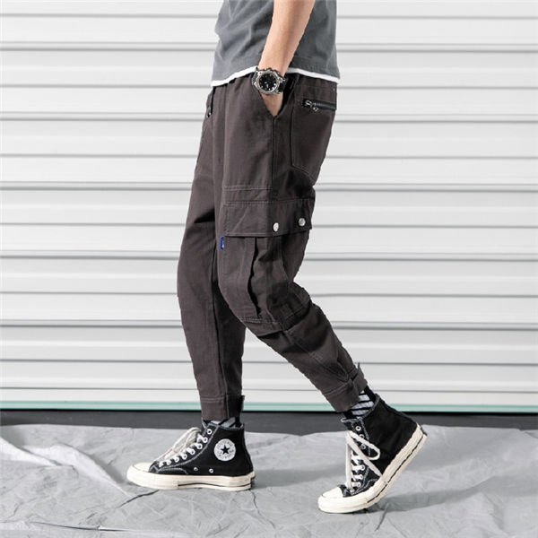 Minana カーゴパンツ メンズ サルエルパンツ 九分丈 カラーパンツ ミリタリーパンツ スポーツパンツ 無地パンツ ウエストゴム おしゃれ 運動 春夏 送料無料