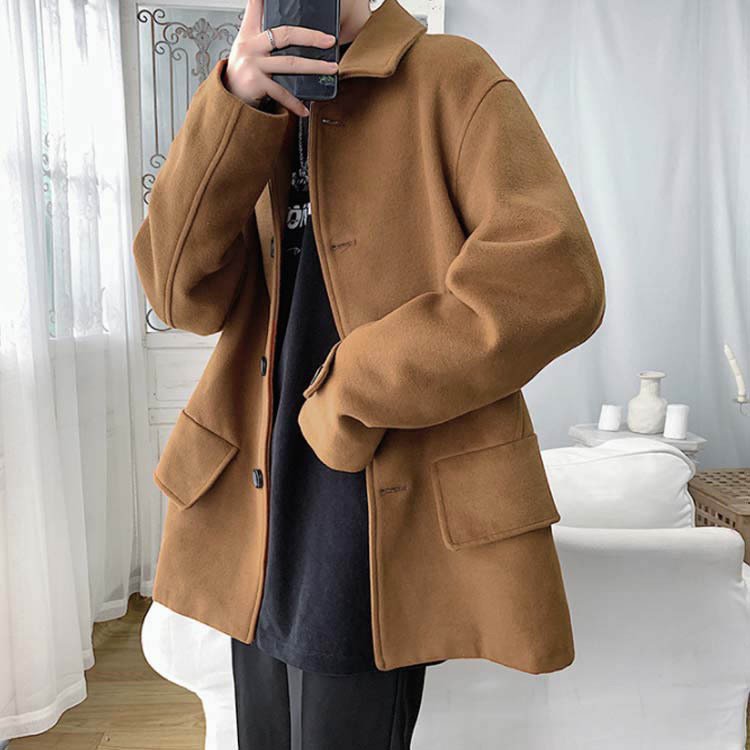 Minana M 5xlサイズアウター コート ピーコート 通勤 秋冬 ロングコート 無地 メンズ Pコート 冬服 ステンカラー