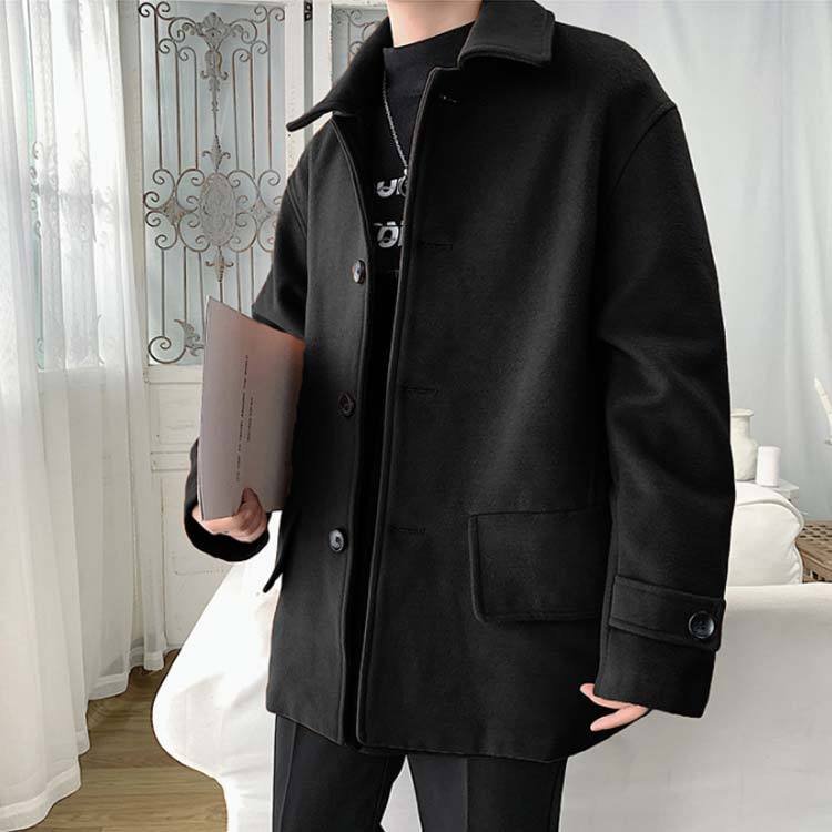 Minana M 5xlサイズアウター コート ピーコート 通勤 秋冬 ロングコート 無地 メンズ Pコート 冬服 ステンカラー