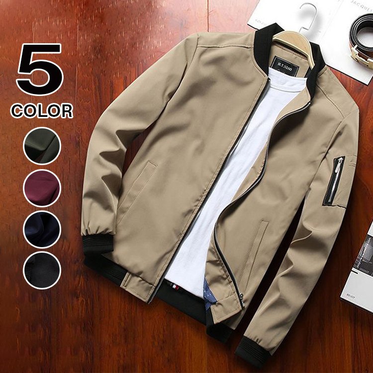 Minana おしゃれ アウター ジップジャケット メンズ Ma 1 スタジャン ブルゾン ジャケット フライトジャケット