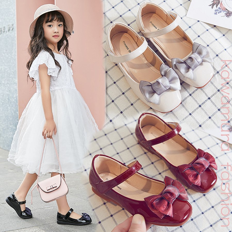 Minana キッズ 子供靴 ピアノ発表会 靴 蝶結び 女の子 ダンス靴 カジュアル フォーマルシューズ フォーマル靴 履きやすい 発表会 結婚式 卒業式 パーディー 入園式