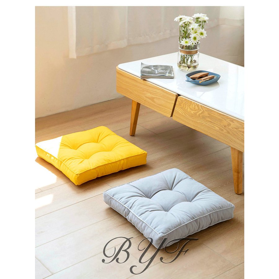 Minana 座布団 クッション おしゃれ 厚手 フロアクッション 新作 北欧 可愛い 新居 正方形 座椅子 座イス 北欧 シンプル 布地 スウェット コットン 大きめ ふかふか