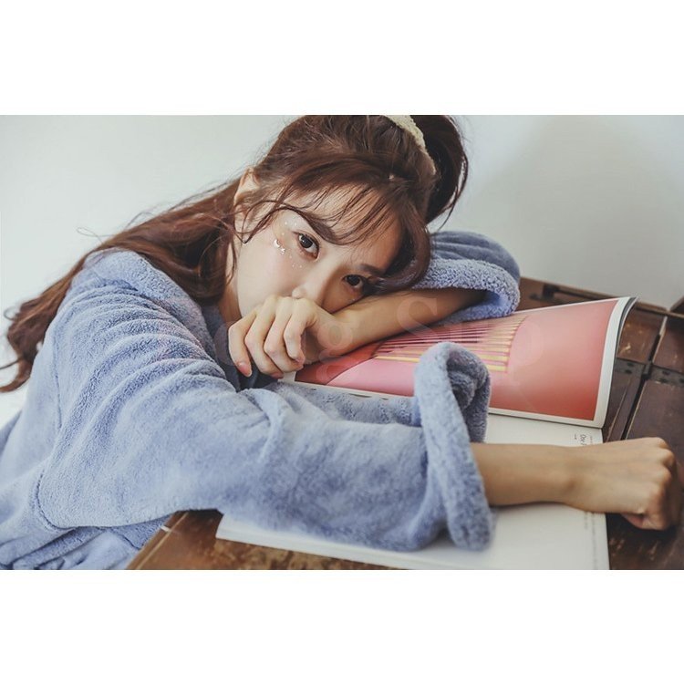 Minana バスローブ レディース 秋冬 長袖ワンピース 前開きパジャマ もこもこ バスローブ ゆったりネグリジェ フード連れ 厚手ナイトガウン 大人可愛い 暖かい