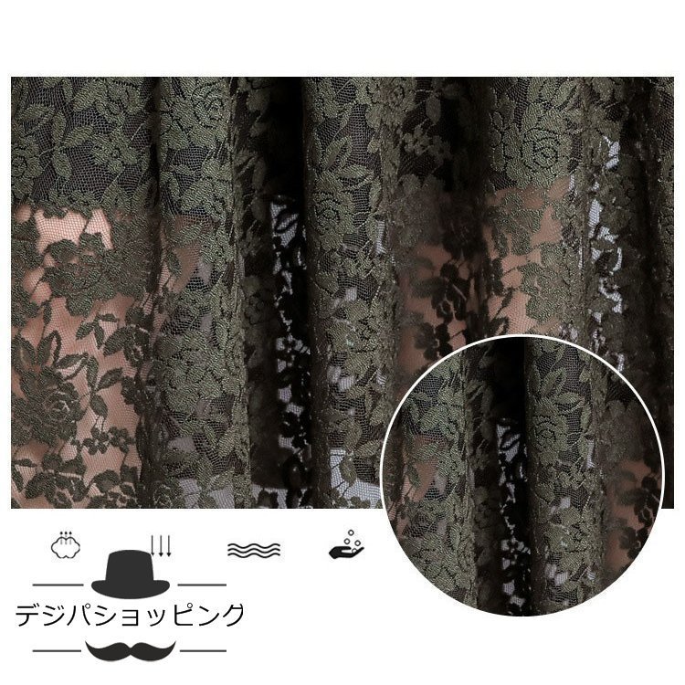 Minana パーティードレス 大きいサイズ ロング丈 結婚式 40代 袖あり 長袖 フォーマルドレス レースワンピース お呼ばれ 二次会 披露宴 謝恩会 上品 おしゃれ 着痩せ