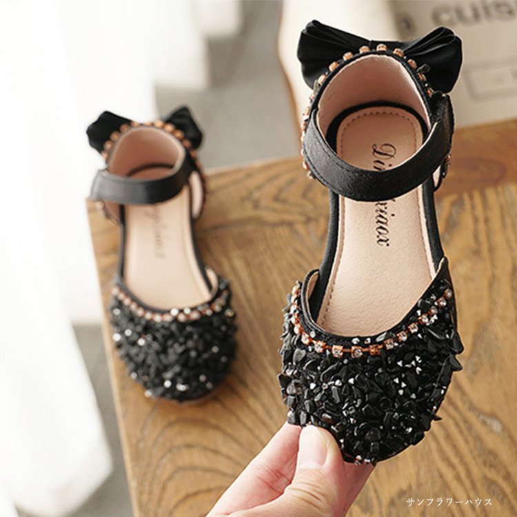 Minana フォーマル靴 女の子 ガールズ ドレス シューズ キッズ 蝶結び キラキラ プリンセスシューズ 可愛い 子供靴 結婚式 ピアノ 発表会 入学式 通園 13 22cm