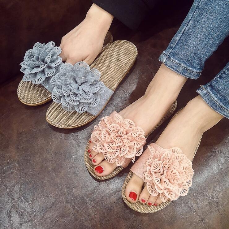 Minana サンダル レディース スリッパ ビーサン 花柄 サマーサンダル ぺったんこ 夏スリッパ ビーチサンダル 花柄サンダル レトロ 美脚