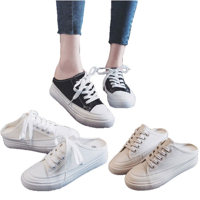 Minana かかとなし スポーツサンダル レディースサンダル 韓国風 厚底 キャンバス スニーカー レディース スニーカー Minana かかとなし スポーツサンダル レディースサンダル 韓国風 厚底 キャンバス スニーカー レディース スニーカー