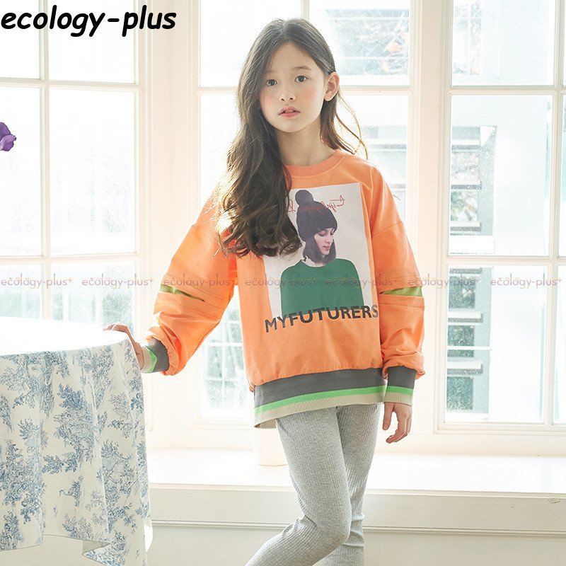 Minana ジャージ キッズ 女子 上下 長袖 春秋 秋着 ジュニア 2点セット 子供服 セットアップ Tシャツ 長ズボン トレーナー スポーツウェア 運動着 可愛い 新品