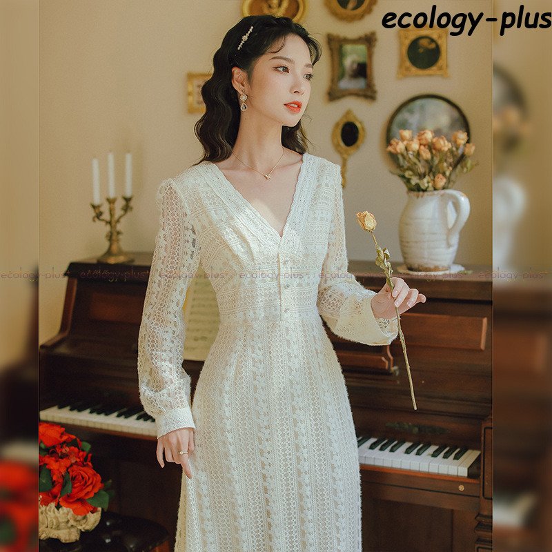 Minana ワンピース レディース 40代 きれいめワンピース 夏 ワンピース 韓国風 ロング丈 代 30代 新作 Vネックワンピース ゆったり カジュアル 着痩せ