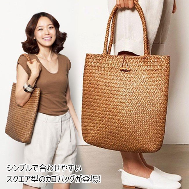Minana ストローバッグ 麦わらバッグ トートバッグ サマーバッグ ビーチバッグ レディース 草編み かごバッグ ハンドバッグ 森ガール風 カジュアル