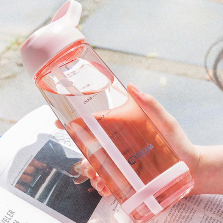 Minana 水筒 ストロー ボトル 直飲み 成人用 子供用 可愛い 大容量 持ちやすい アウトドア スポーツ 550ml 850ml